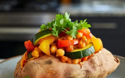 BONIATO RELLENO DE VERDURAS Y GARBANZOS